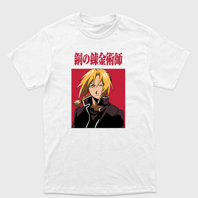 Camiseta Básica Edward Elric FullMetal Alchemist Branco