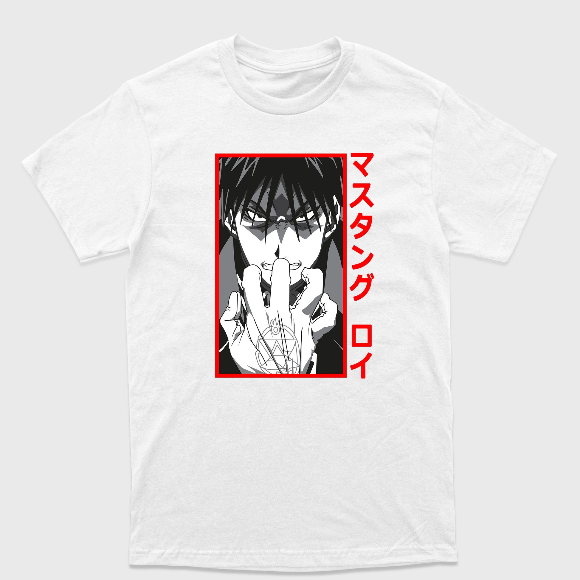 Camiseta Básica Roy Mustang FullMetal Alchemist Branco