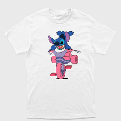 Camiseta Básica Stitch Andando Velotrol