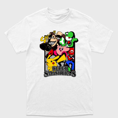 Camiseta Básica Super Smash Bros Personagens