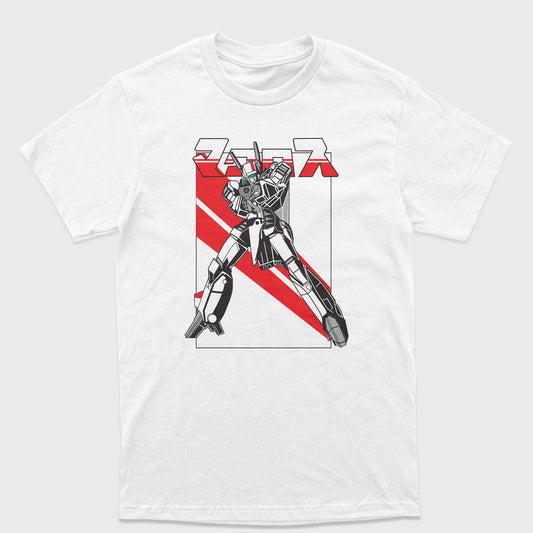 Camiseta Básica White Mecha Robotech