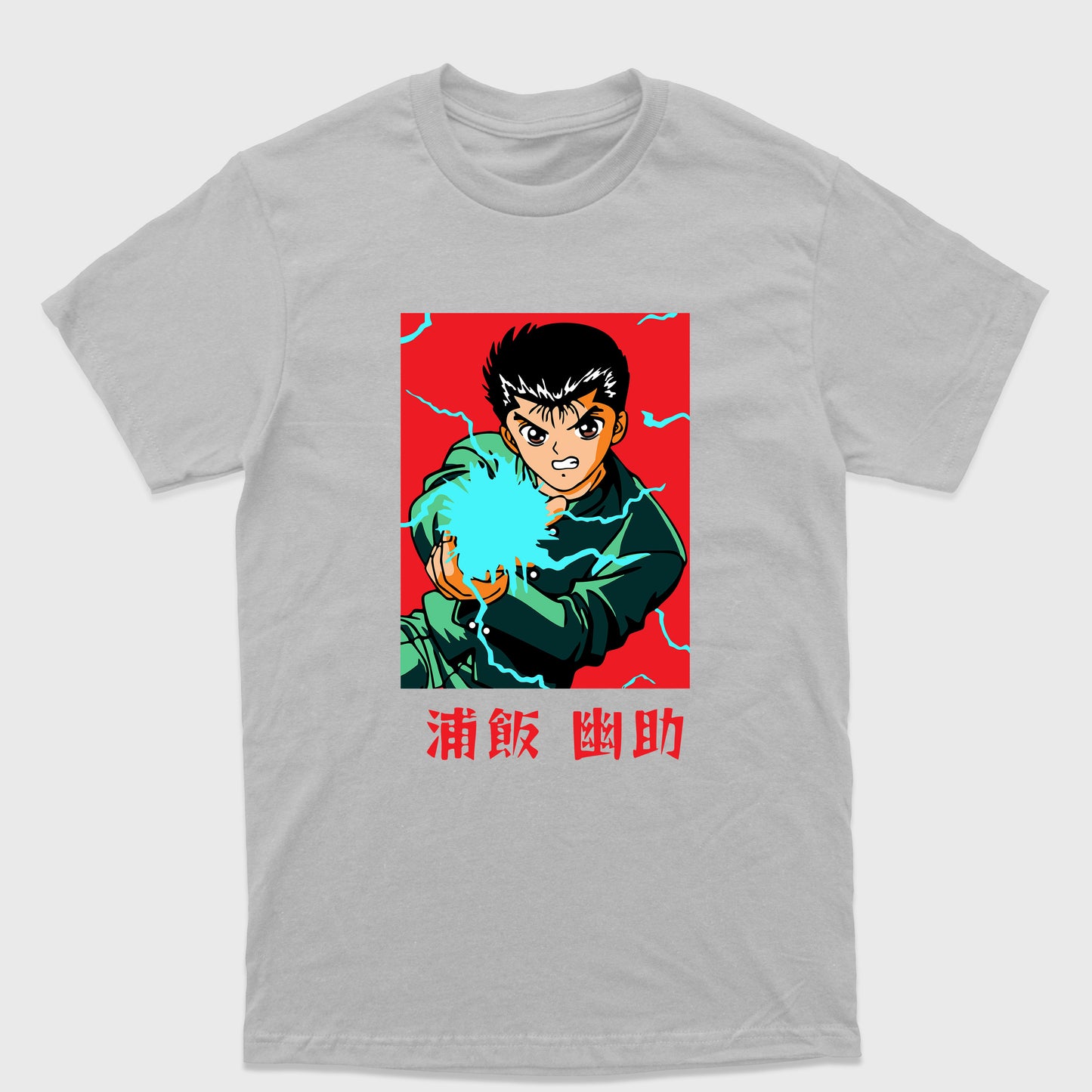 Camiseta Básica Reigan Yusuke Yu Yu Hakusho - cinza