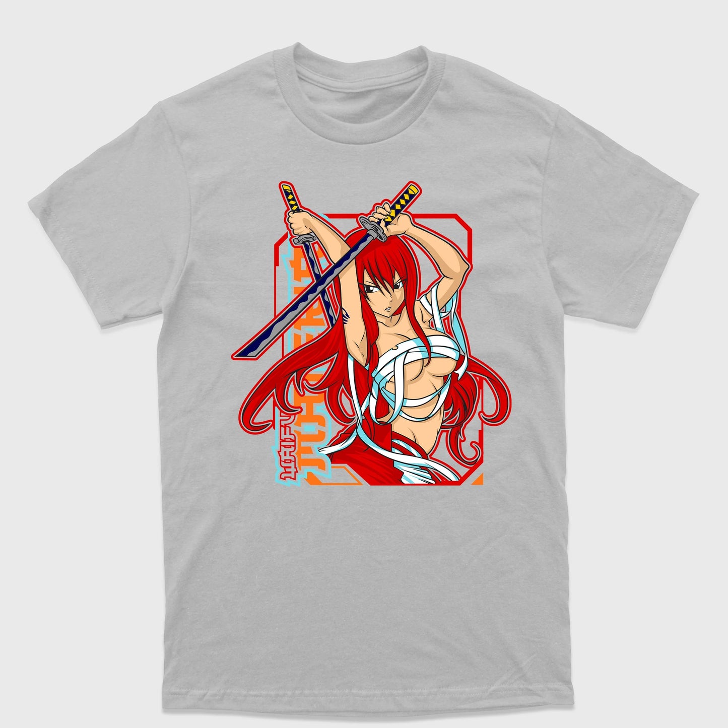 Camiseta Básica Erza Fairy Tail Cinza 