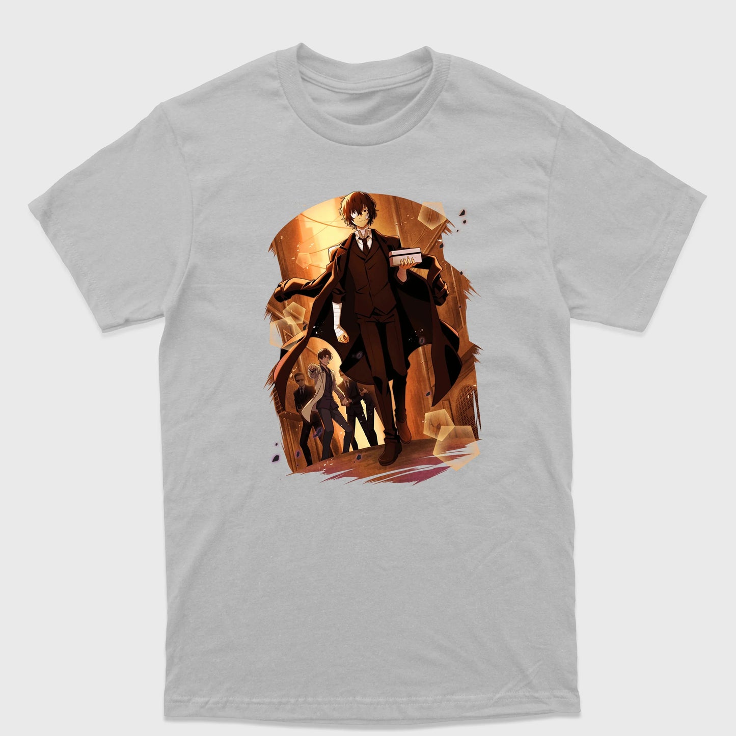 Camiseta Básica Osamu Dazai Bungou Stray Dogs-cinza