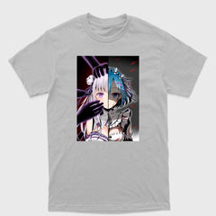 Camiseta Básica Anime Rezero Emilia Rem
