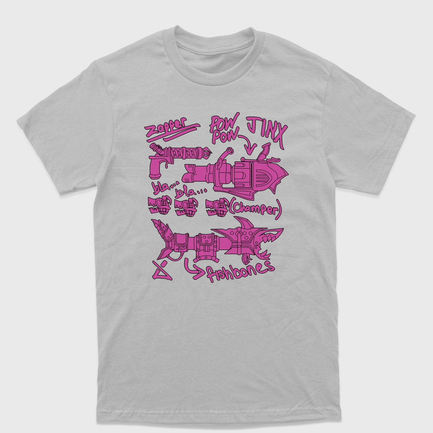 Camiseta Básica Coleção Armas Jinx LoL