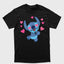 Camiseta Básica Stitch com Corações