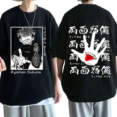 Camiseta Básica Ryomen Sukuna Jujutsu Kaisen- PRETO