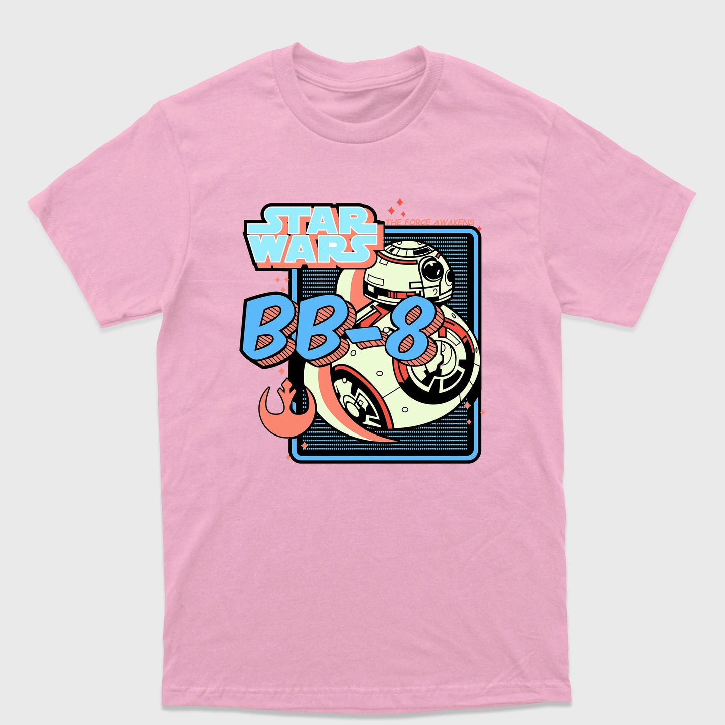 Camiseta Básica BB-8 Star Wars Rosa Bebê 