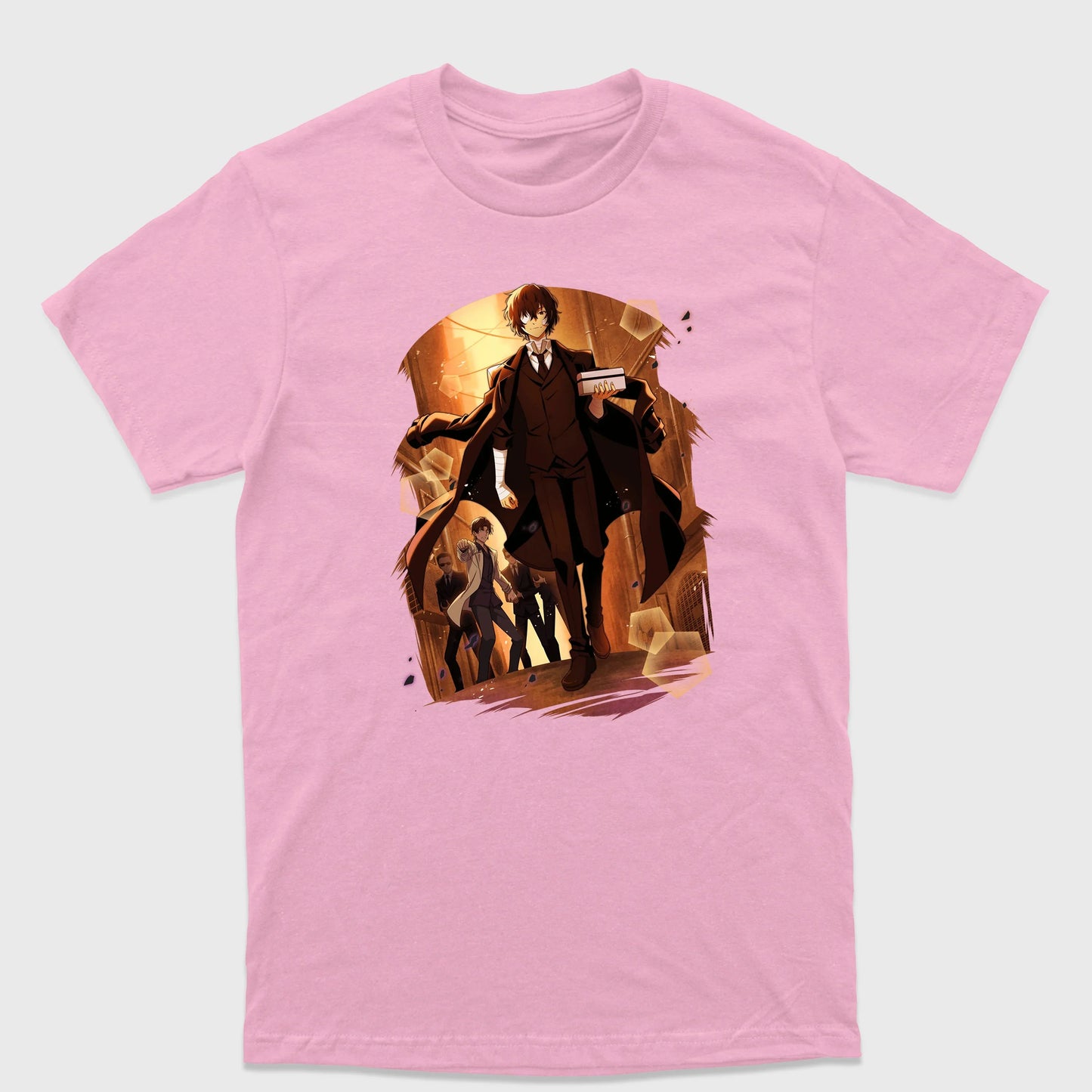 Camiseta Básica Osamu Dazai Bungou Stray Dogs-rosa bebe