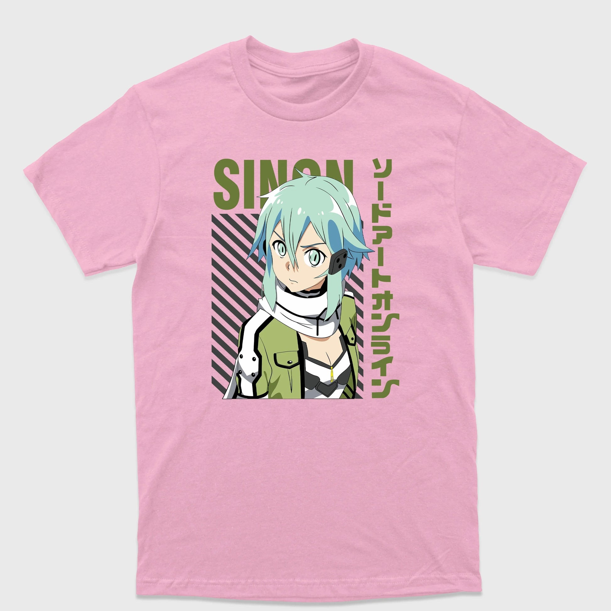 Camiseta Básica Sinon Sword Art Online Rosa Bebê 