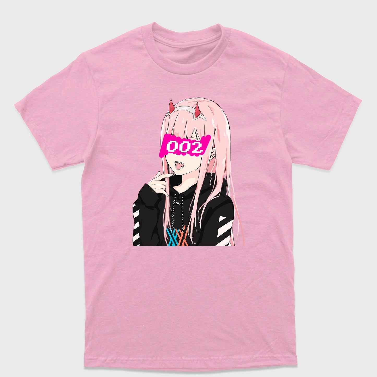 Camiseta Básica 002 Darling In The Franxx Rosa Bebê