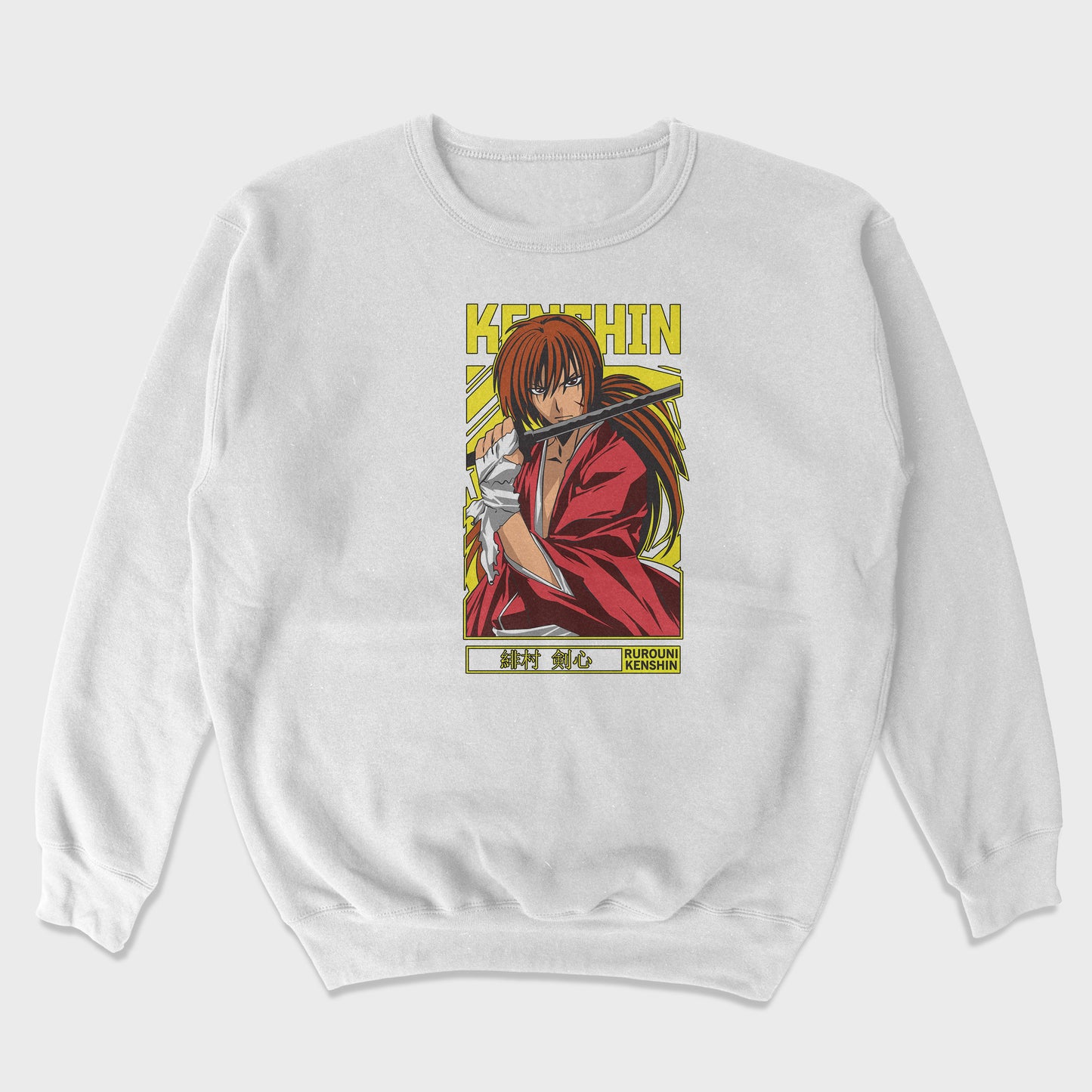 Moletom Gola Redonda Kenshin Hitokiri Battousai Samurai X-branco