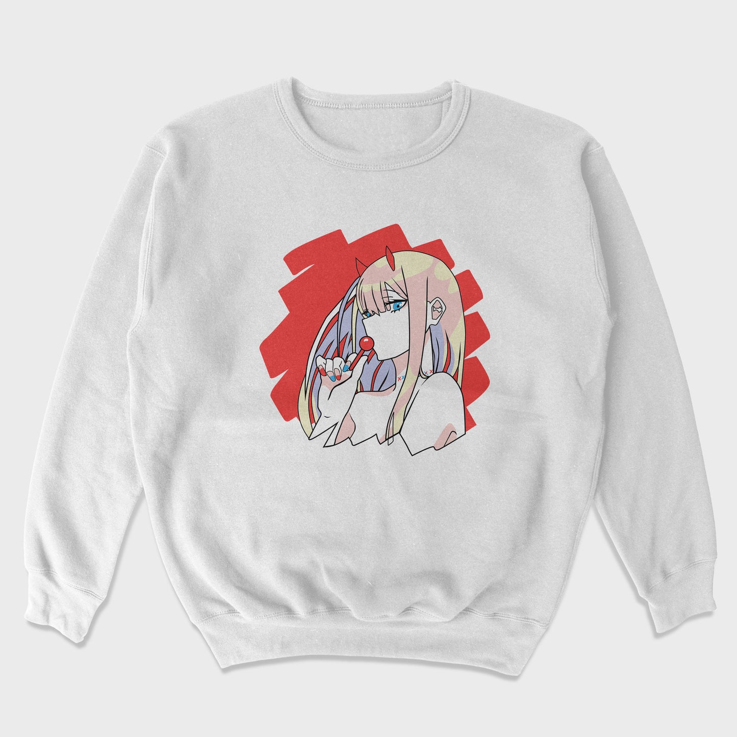 Moletom Gola Redonda Zero Two Ecchi