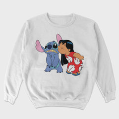 Moletom Gola Redonda Lilo Beijando Stitch