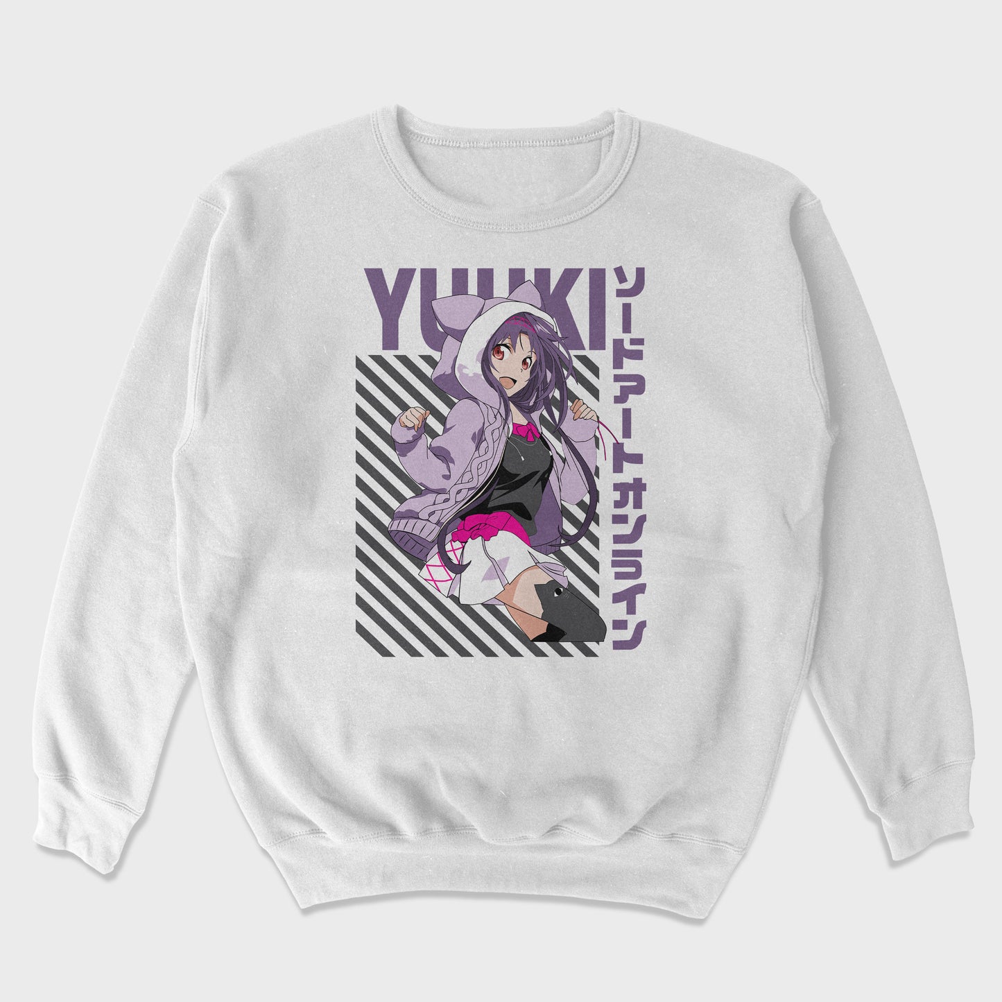 Moletom Gola Redonda Yuuki Casual Sword Art Online Branco