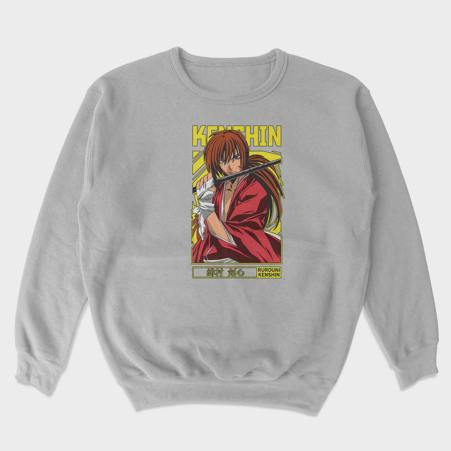 Moletom Gola Redonda Kenshin Hitokiri Battousai Samurai X-cinza