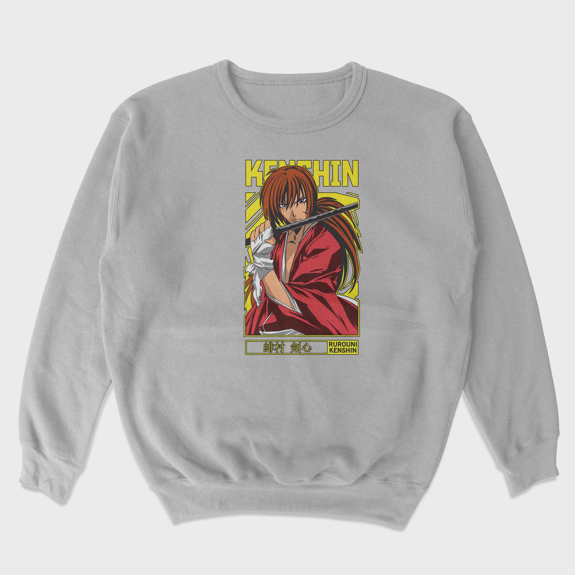 Moletom Gola Redonda Kenshin Hitokiri Battousai Samurai X-cinza