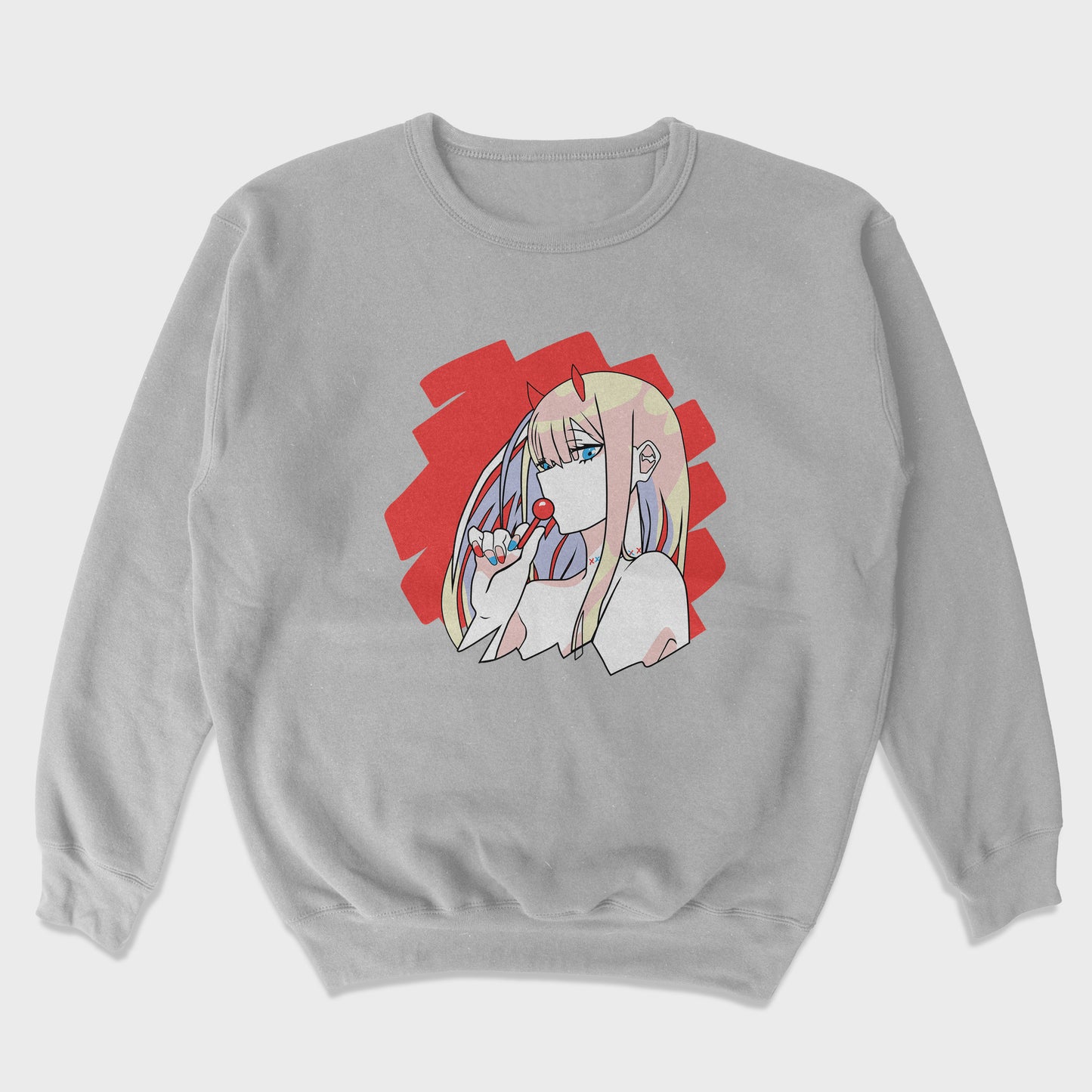Moletom Gola Redonda Zero Two Ecchi