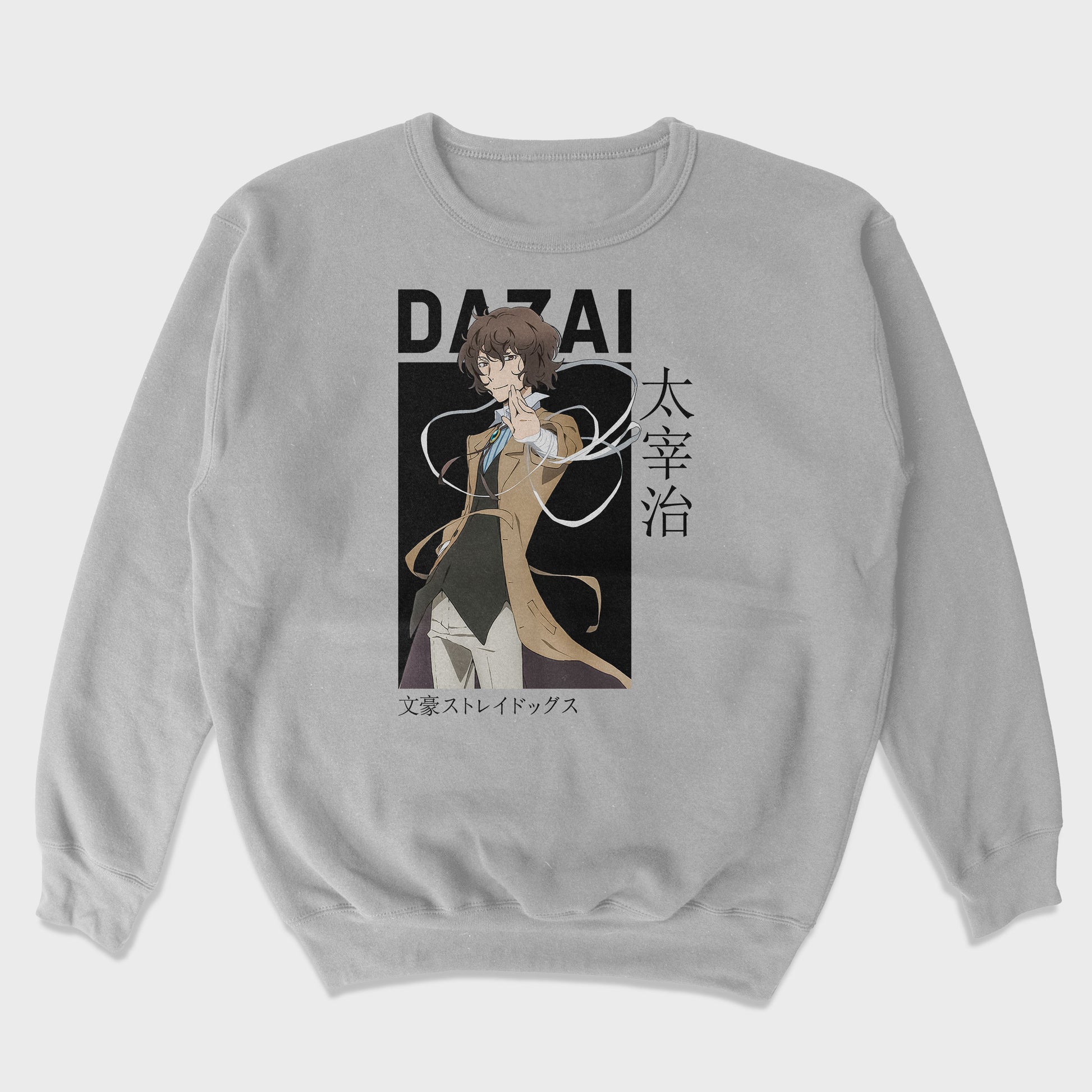 Moletom Gola Redonda Dazai O. Bungou Stray Dogs-cinza