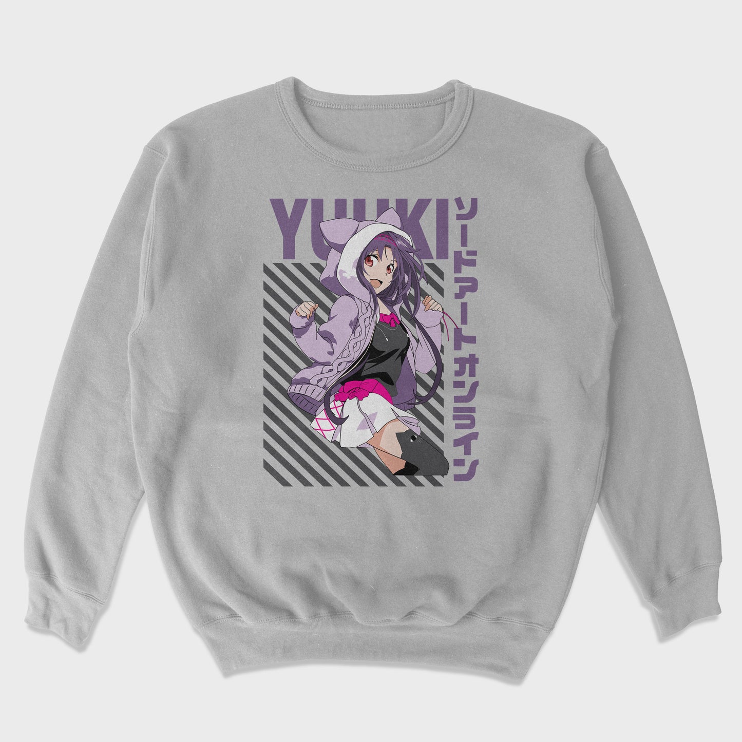 Moletom Gola Redonda Yuuki Casual Sword Art Online Cinza
