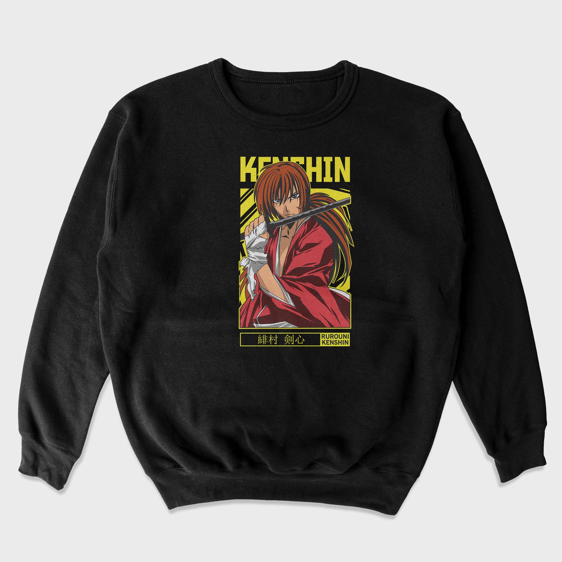 Moletom Gola Redonda Kenshin Hitokiri Battousai Samurai X-preto