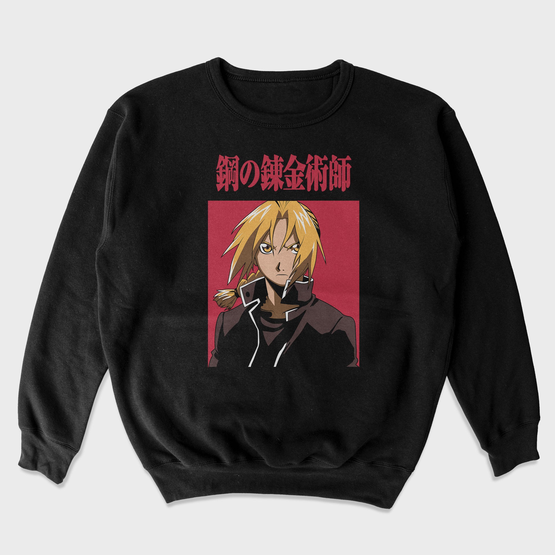 Moletom Gola Redonda Edward Elric FullMetal Alchemist Preto