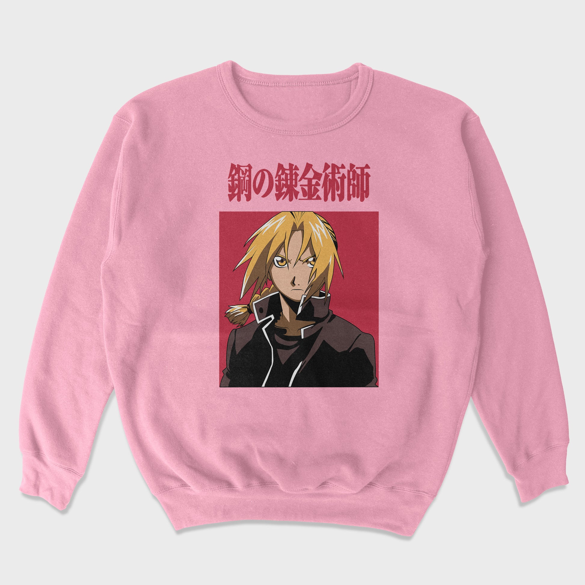 Moletom Gola Redonda Edward Elric FullMetal Alchemist Rosa Bebê