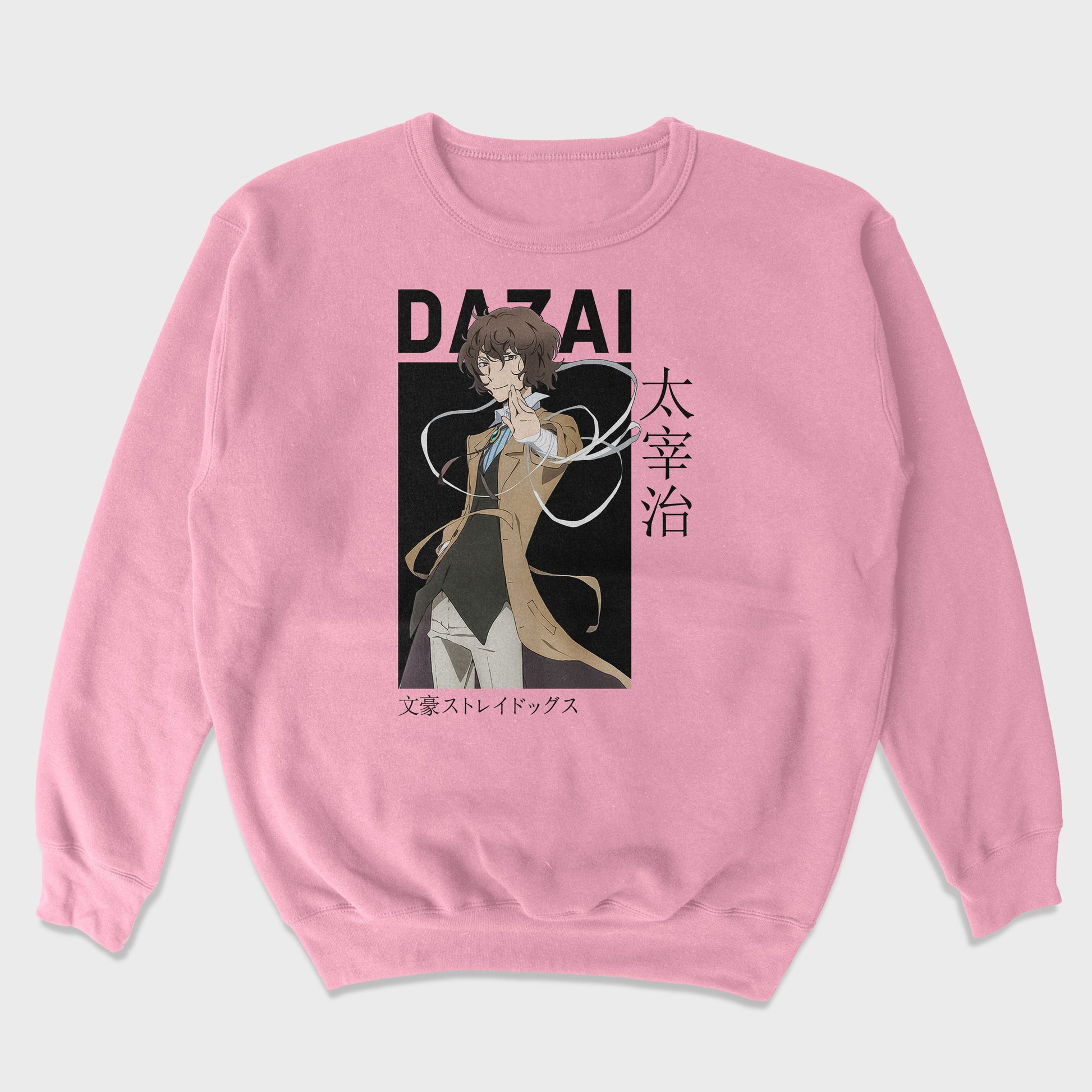 Moletom Gola Redonda Dazai O. Bungou Stray Dogs-rosa bebe