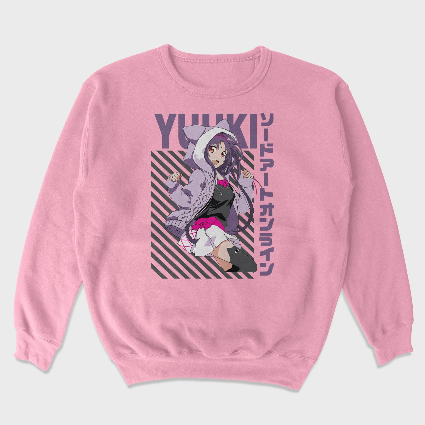 Moletom Gola Redonda Yuuki Casual Sword Art Online Rosa Bebê