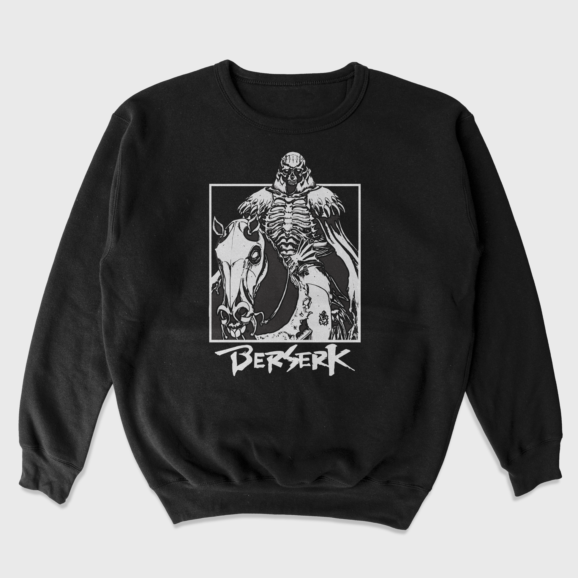 Moletom Gola Redonda Berserk Knight Skull-preto