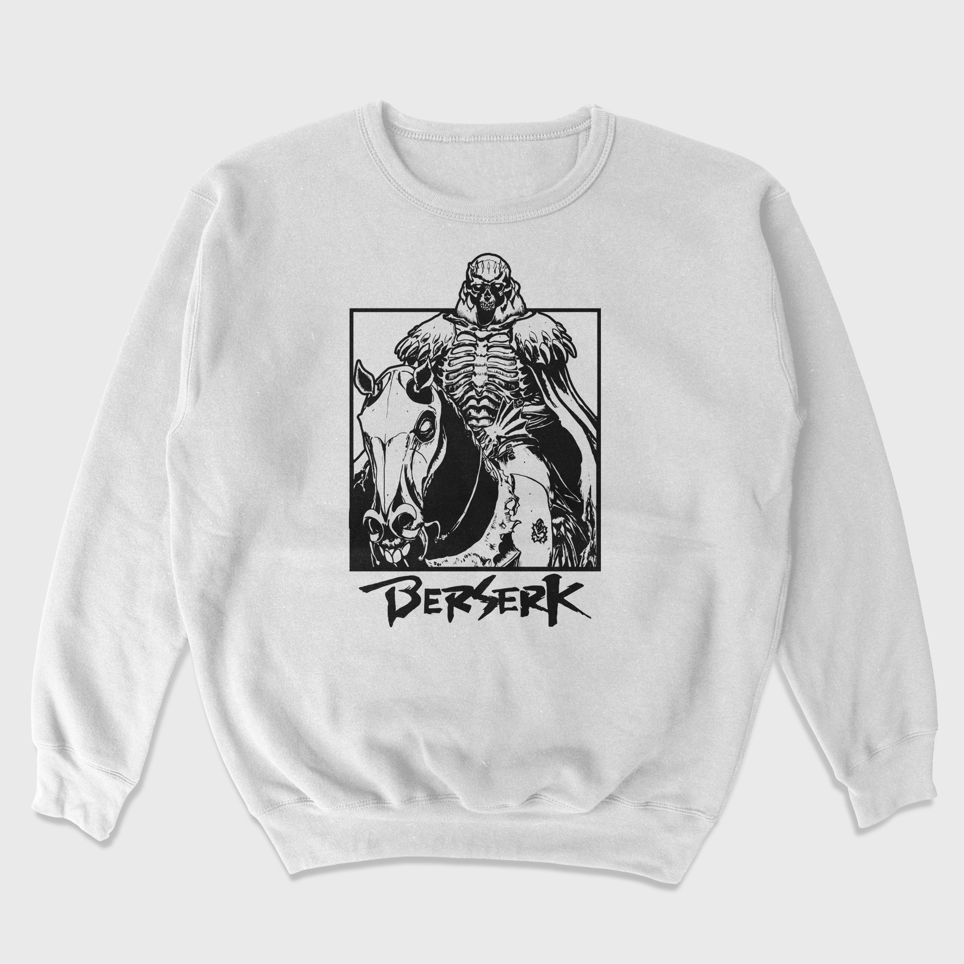 Moletom Gola Redonda Berserk Knight Skull-branco