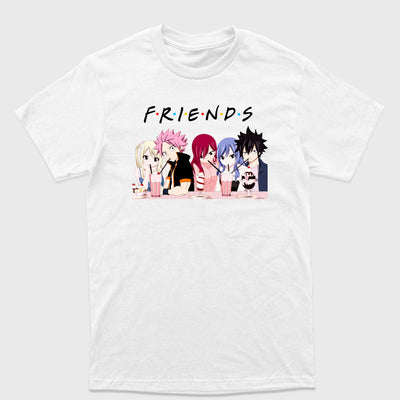 Camiseta Básica Anime Fairy Tail Friends Branco