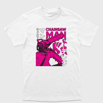 Camiseta Básica Rosa Bebe Chainsaw man Hybrid Anime