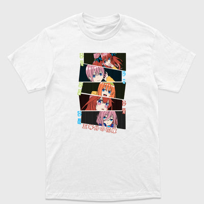 Camiseta Básica Faces Five Sisters The Quintessential Quintuplets (Branca)
