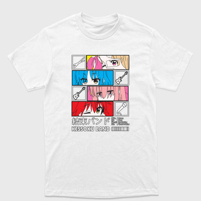 Camiseta Básica Kessoku Band Instruments Bocchi the Rock