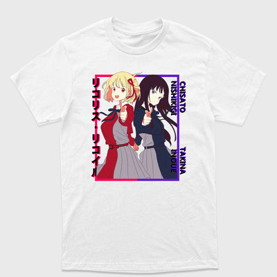 Camiseta Básica Lycoris Recoil Chisato e Takina
