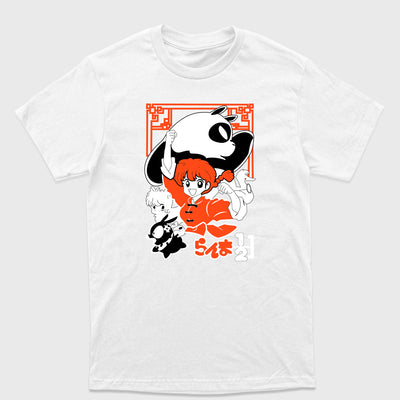 Camiseta Básica Personagens Transformados Ranma Branco