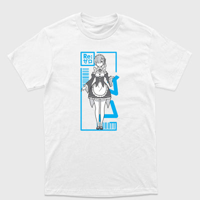 Camiseta Básica Rem Maid ReZero Branco
