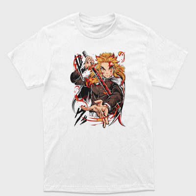 Camiseta Básica Rengoku Kyoujuro Demon Slayer