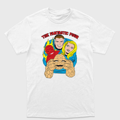 Camiseta Básica Rosa Bebe O Quarteto Fantastico Preto