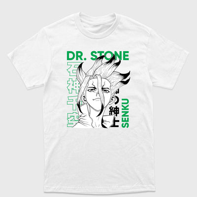 Camiseta Básica Senku Dr. Stone Branco