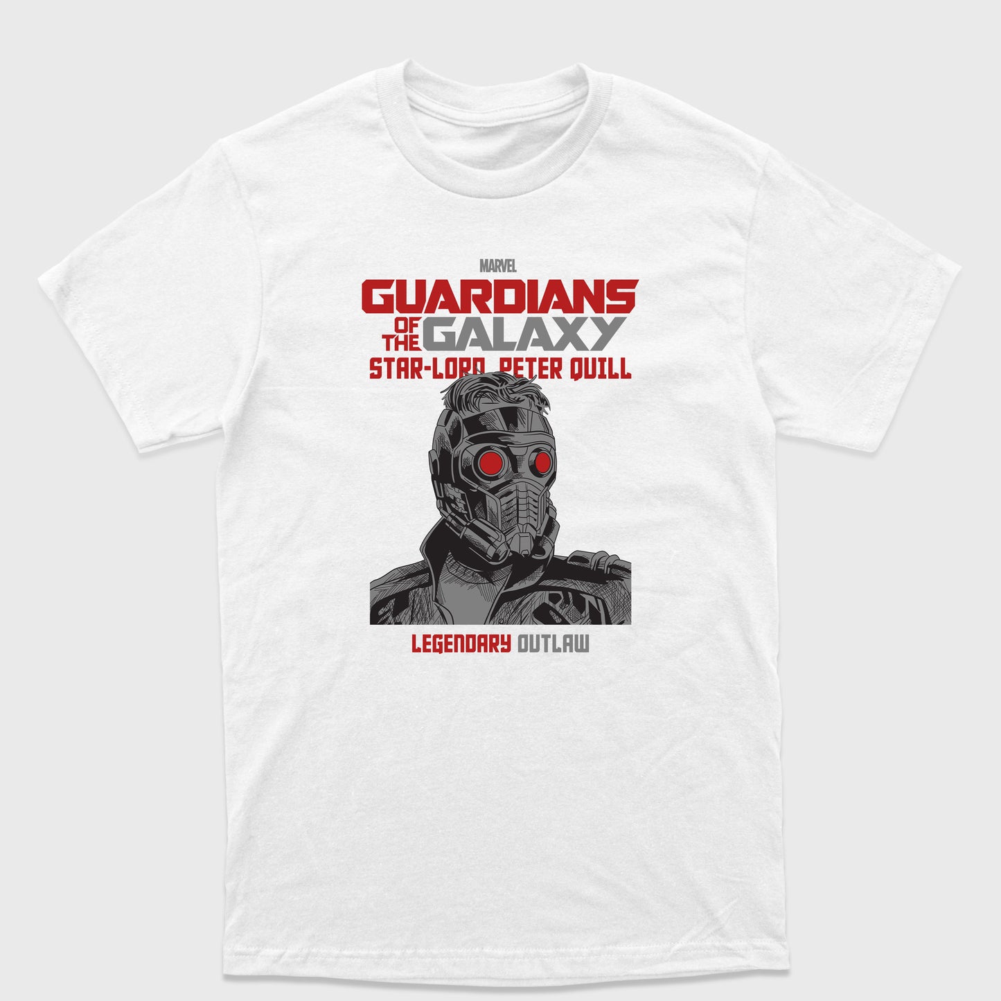 Camiseta Básica Star Lord Guardiões da Galáxia Branco