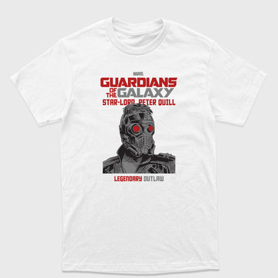 Camiseta Básica Star Lord Guardiões da Galáxia Branco