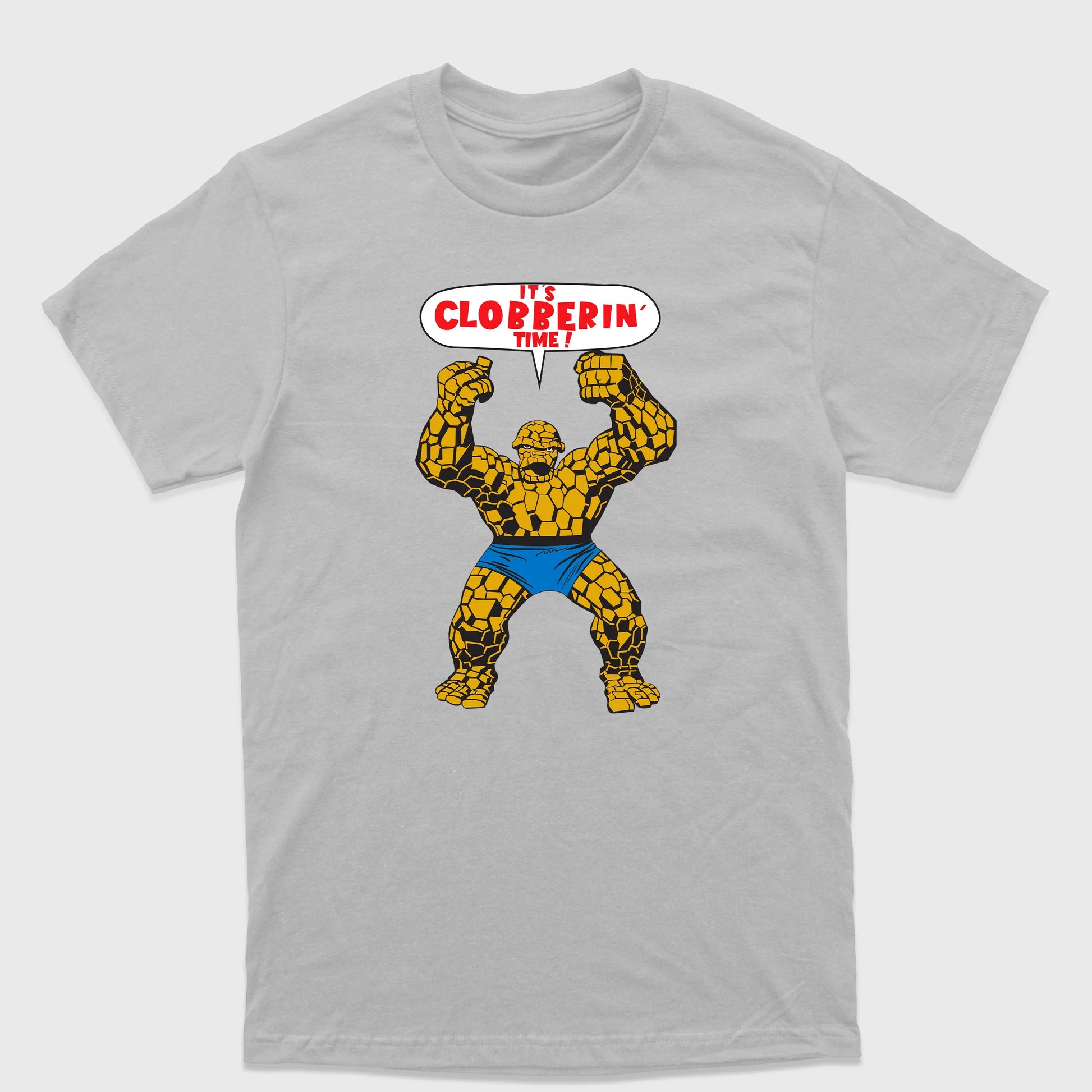 Camiseta Básica Coisa Quarteto Fantástico Cinza 