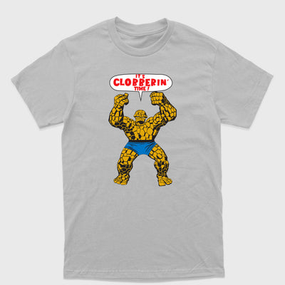Camiseta Básica Coisa Quarteto Fantástico Cinza 