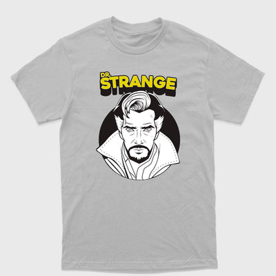 Camiseta Básica Dr. Strange Preto e Branco -Cinza 