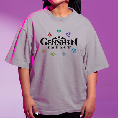 Camiseta Básica Genshin Impact Logo