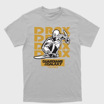 Camiseta Básica Guardiões da Galáxia Drax CInza 