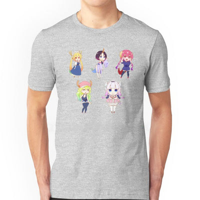 Camiseta Básica Personagens Chibi Kobayashi San Maid Dragon